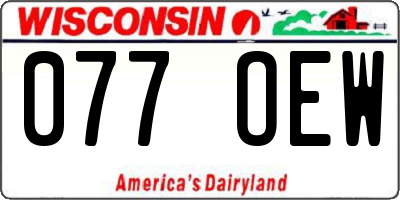 WI license plate 077OEW