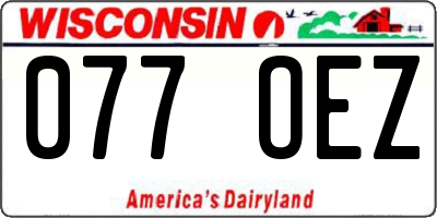 WI license plate 077OEZ