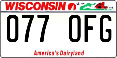 WI license plate 077OFG