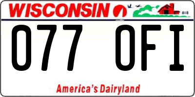 WI license plate 077OFI