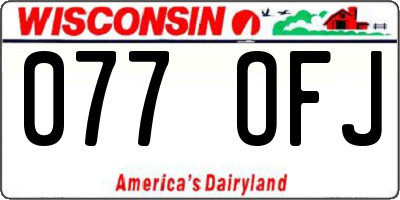 WI license plate 077OFJ