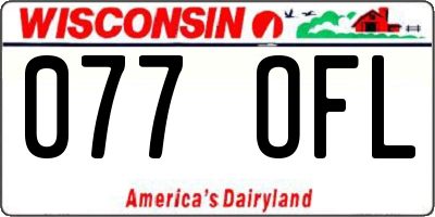 WI license plate 077OFL