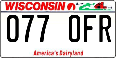 WI license plate 077OFR