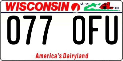 WI license plate 077OFU