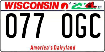 WI license plate 077OGC