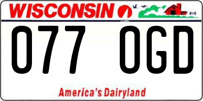 WI license plate 077OGD