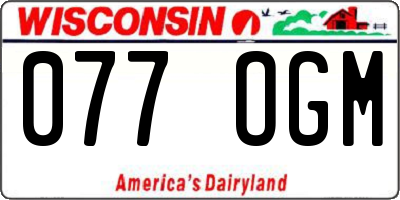 WI license plate 077OGM