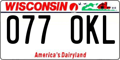 WI license plate 077OKL
