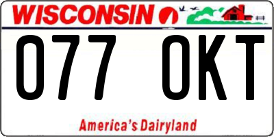 WI license plate 077OKT