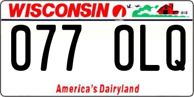 WI license plate 077OLQ