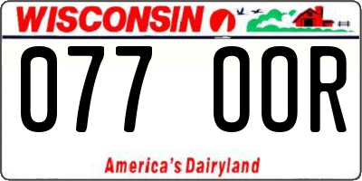 WI license plate 077OOR