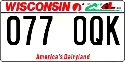 WI license plate 077OQK