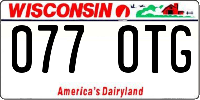WI license plate 077OTG