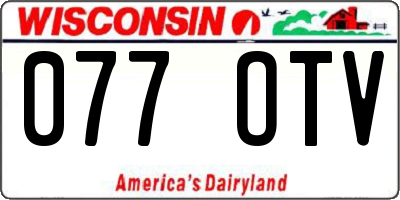 WI license plate 077OTV