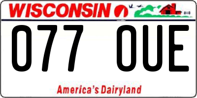 WI license plate 077OUE