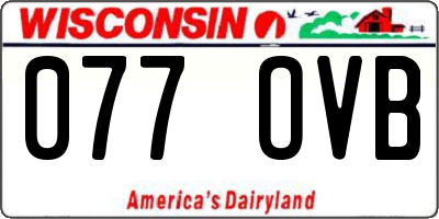 WI license plate 077OVB