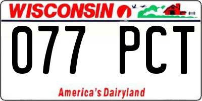 WI license plate 077PCT