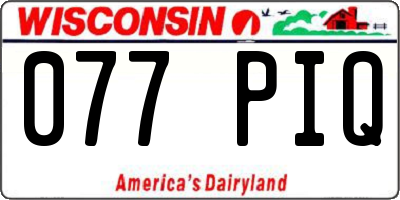 WI license plate 077PIQ