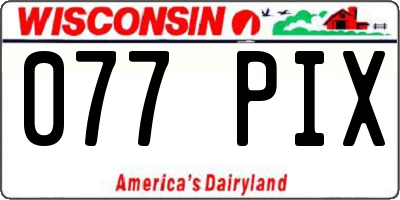 WI license plate 077PIX