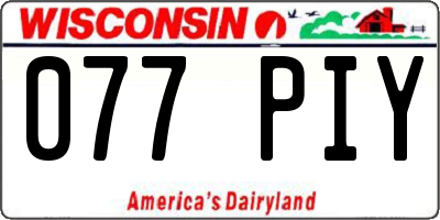 WI license plate 077PIY