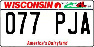 WI license plate 077PJA