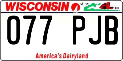 WI license plate 077PJB