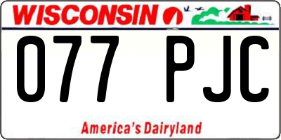 WI license plate 077PJC