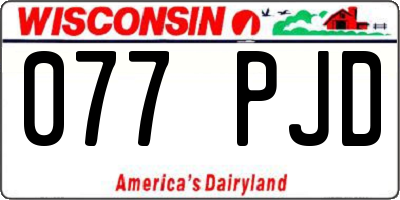 WI license plate 077PJD