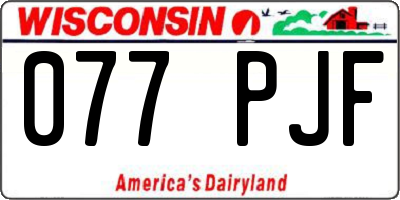 WI license plate 077PJF