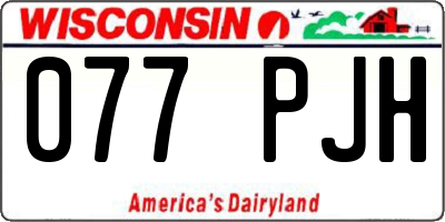 WI license plate 077PJH