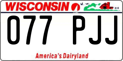 WI license plate 077PJJ