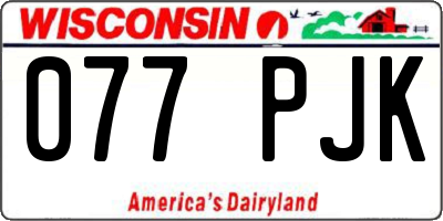WI license plate 077PJK