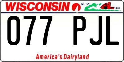 WI license plate 077PJL