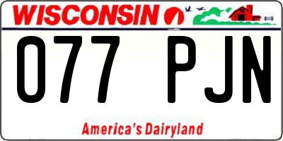 WI license plate 077PJN