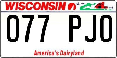 WI license plate 077PJO