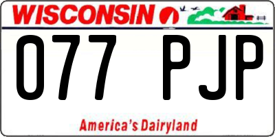 WI license plate 077PJP