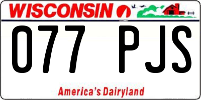 WI license plate 077PJS