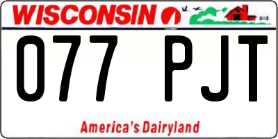 WI license plate 077PJT