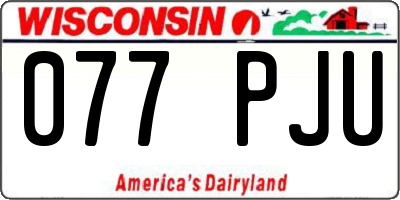 WI license plate 077PJU