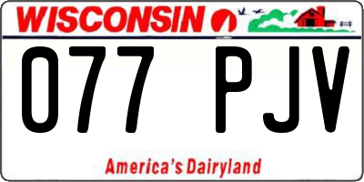 WI license plate 077PJV