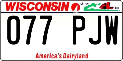 WI license plate 077PJW