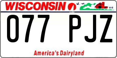 WI license plate 077PJZ