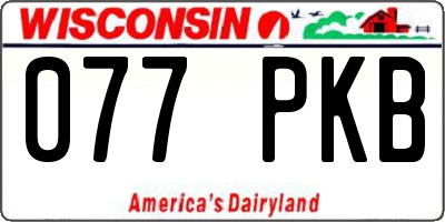 WI license plate 077PKB