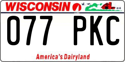 WI license plate 077PKC