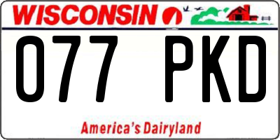 WI license plate 077PKD