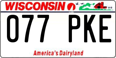 WI license plate 077PKE