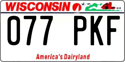 WI license plate 077PKF