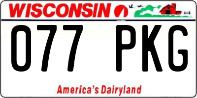 WI license plate 077PKG