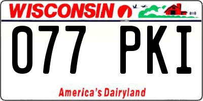 WI license plate 077PKI