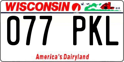 WI license plate 077PKL